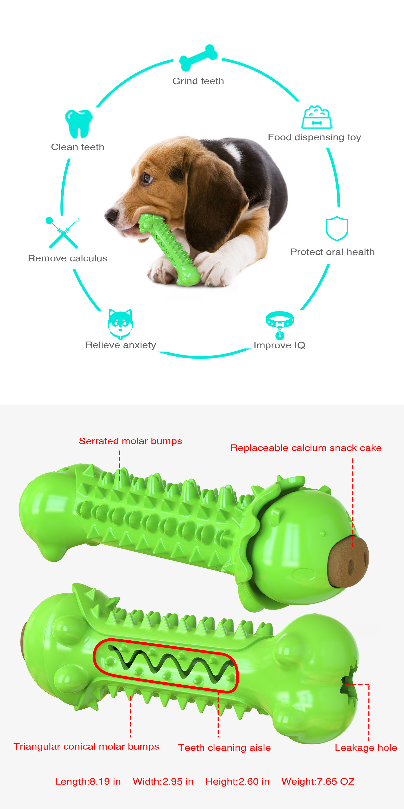 Pet Supplies Wholesale Factory New Amazon Hot Dog Toys Molar Rod Dog Toothbrush Food Leakage Toys