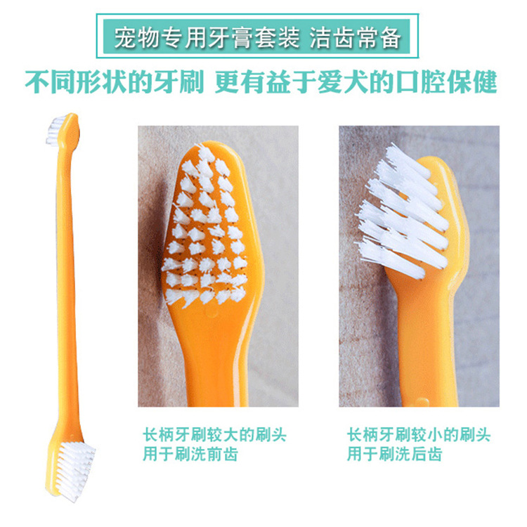 Pet Toothbrush Three-Piece Set Dogs and Cats Double-Headed Brush Finger Stall Brush Pet Cleaning Teeth Grinding Toothbrush Dog Toothbrush Pet Toothbrush Three-Piece Set Dogs and Cats Double-Headed Brush Finger Stall Brush Pet Cleaning Teeth Grinding Toothbrush Dog Toothbrush