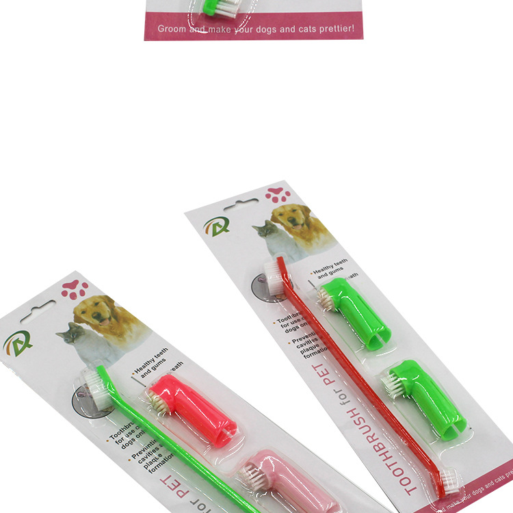 Pet Toothbrush Three-Piece Set Dogs and Cats Double-Headed Brush Finger Stall Brush Pet Cleaning Teeth Grinding Toothbrush Dog Toothbrush Pet Toothbrush Three-Piece Set Dogs and Cats Double-Headed Brush Finger Stall Brush Pet Cleaning Teeth Grinding Toothbrush Dog Toothbrush