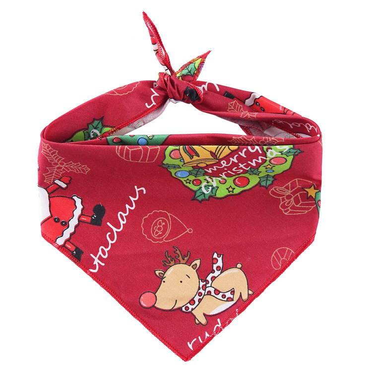 Pet Printed Triangle Scarf Plaid Striped Revival Christmas Dog Birthday Bib Large Dog Triangle Scarf Scarf