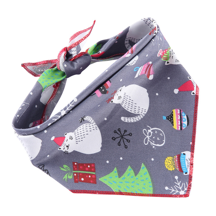 Pet Printed Triangle Scarf Plaid Striped Revival Christmas Dog Birthday Bib Large Dog Triangle Scarf Scarf