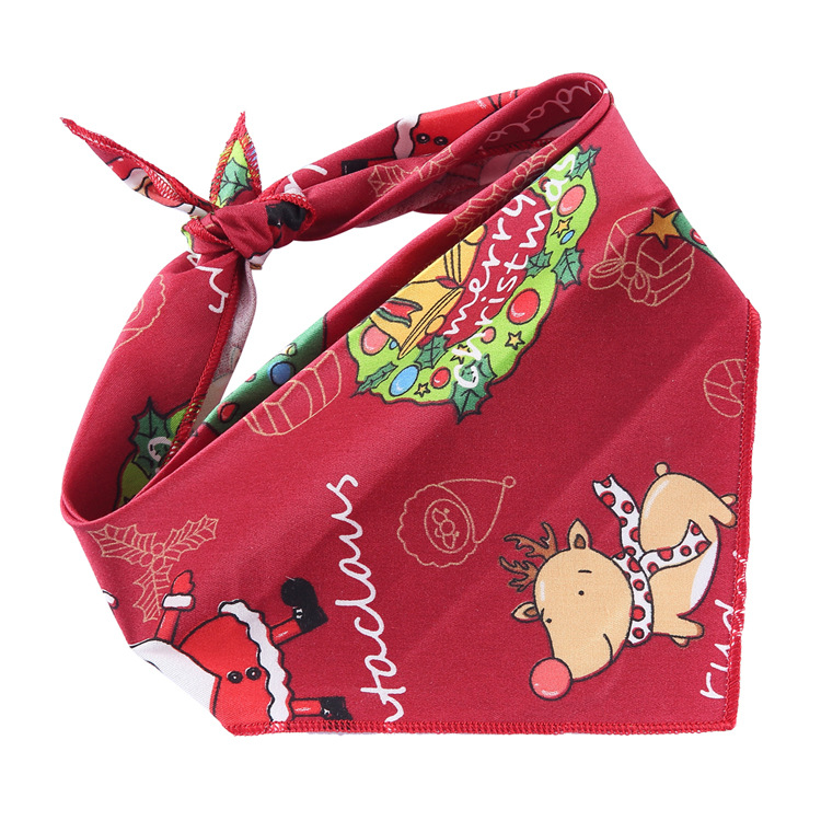 Pet Printed Triangle Scarf Plaid Striped Revival Christmas Dog Birthday Bib Large Dog Triangle Scarf Scarf