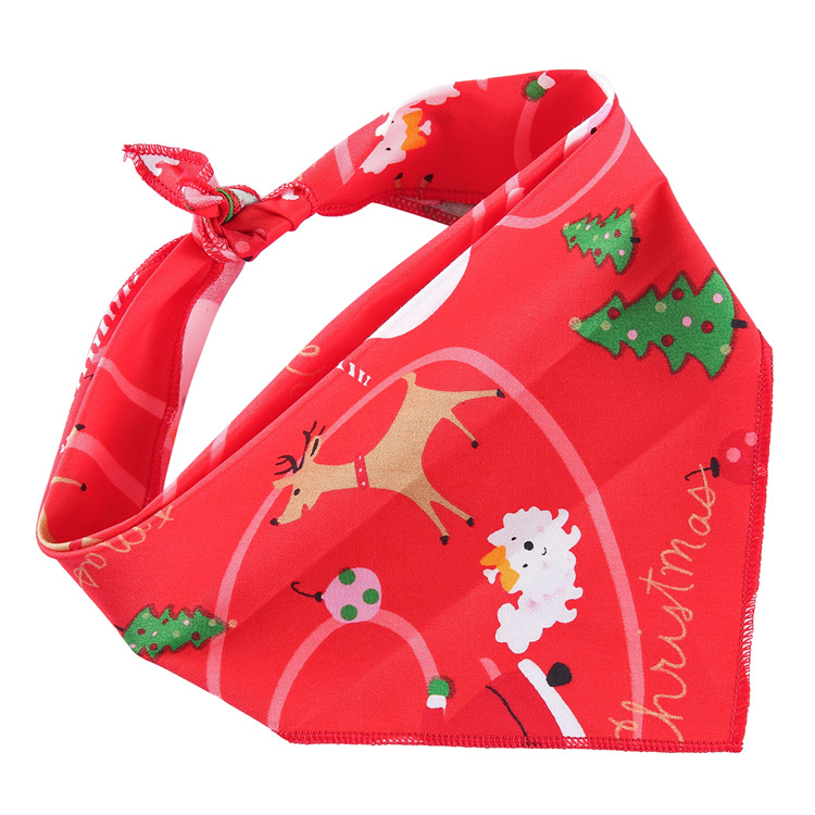 Pet Printed Triangle Scarf Plaid Striped Revival Christmas Dog Birthday Bib Large Dog Triangle Scarf Scarf