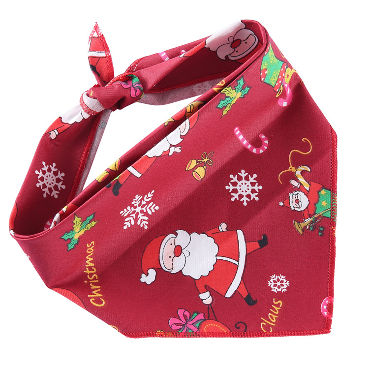 Pet Printed Triangle Scarf Plaid Striped Revival Christmas Dog Birthday Bib Large Dog Triangle Scarf Scarf