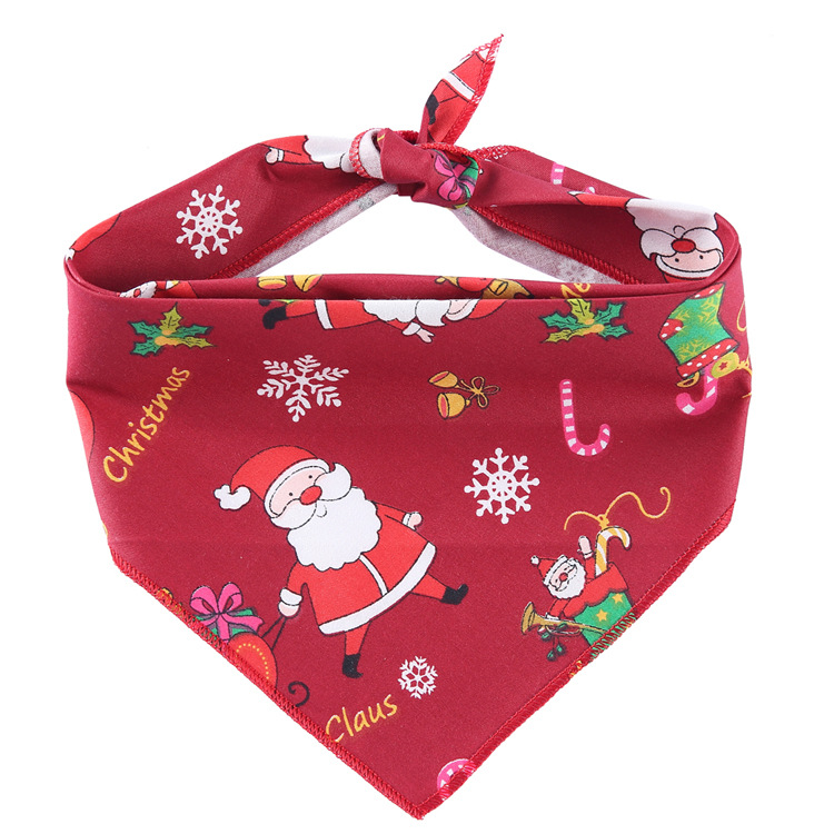 Pet Printed Triangle Scarf Plaid Striped Revival Christmas Dog Birthday Bib Large Dog Triangle Scarf Scarf