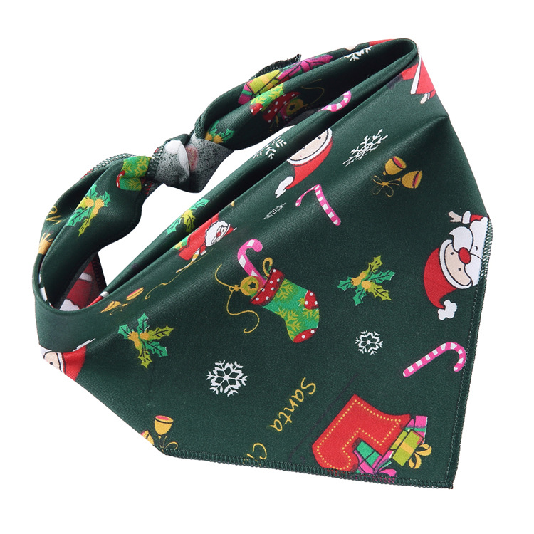 Pet Printed Triangle Scarf Plaid Striped Revival Christmas Dog Birthday Bib Large Dog Triangle Scarf Scarf