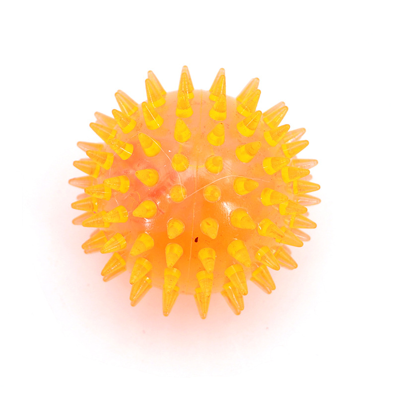 Barbed Luminous Ball Squeeze and Sound Acanthosphere Flash Sound Children&#039;s Toy Stall Night Market Hot Sale Dog Pet Toy