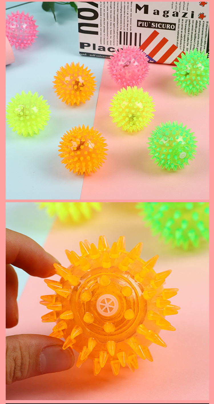 Barbed Luminous Ball Squeeze and Sound Acanthosphere Flash Sound Children's Toy Stall Night Market Hot Sale Dog Pet Toy Barbed Luminous Ball Squeeze and Sound Acanthosphere Flash Sound Children's Toy Stall Night Market Hot Sale Dog Pet Toy