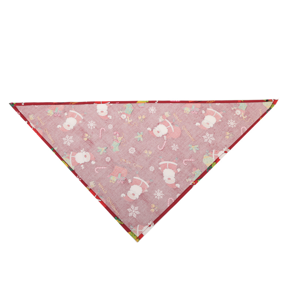 Cross-Border Amazon Christmas Pet&#039;s Saliva Towel Pure Cotton Triangle Scarf Dog Scarf Cat Scarf Jewelry