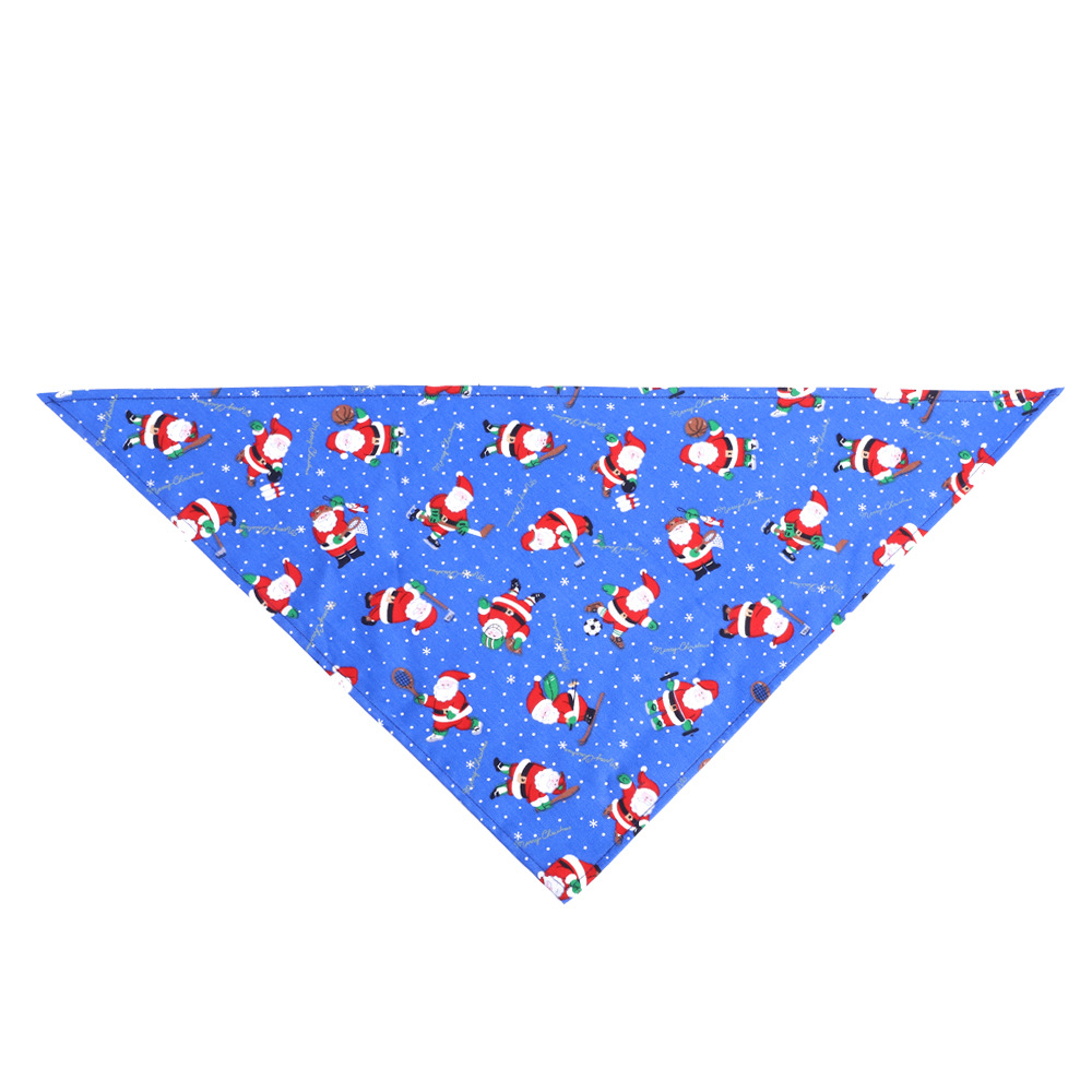 Cross-Border Amazon Christmas Pet's Saliva Towel Pure Cotton Triangle Scarf Dog Scarf Cat Scarf Jewelry