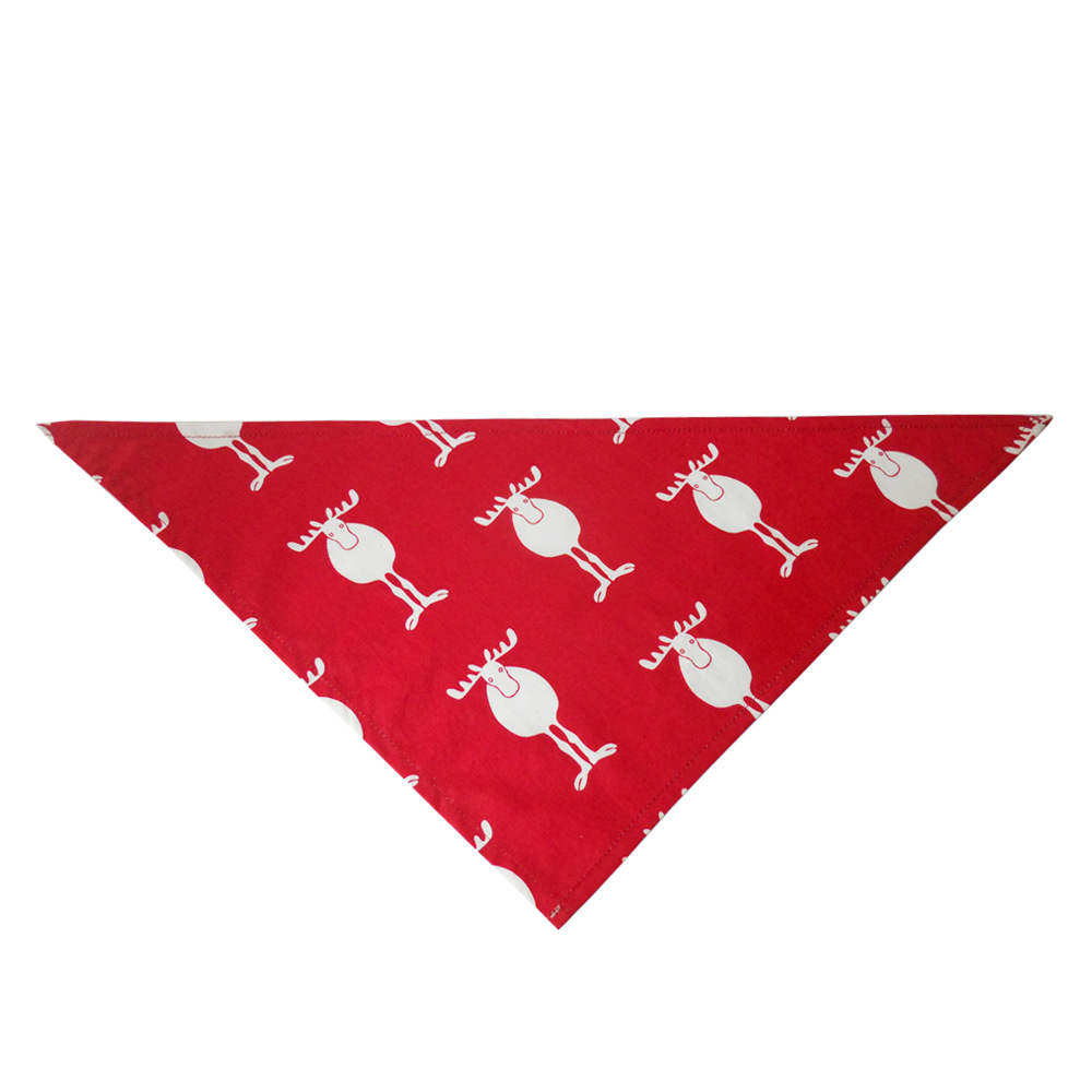 Cross-Border Amazon Christmas Pet's Saliva Towel Pure Cotton Triangle Scarf Dog Scarf Cat Scarf Jewelry