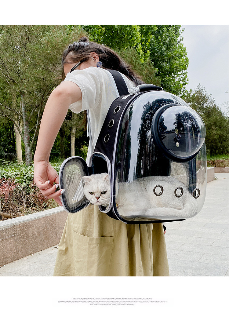 Space Capsule Cat Pet Backpack Transparent Dog Backpack out Breathable and Portable Pet Bag Chest Backpack
