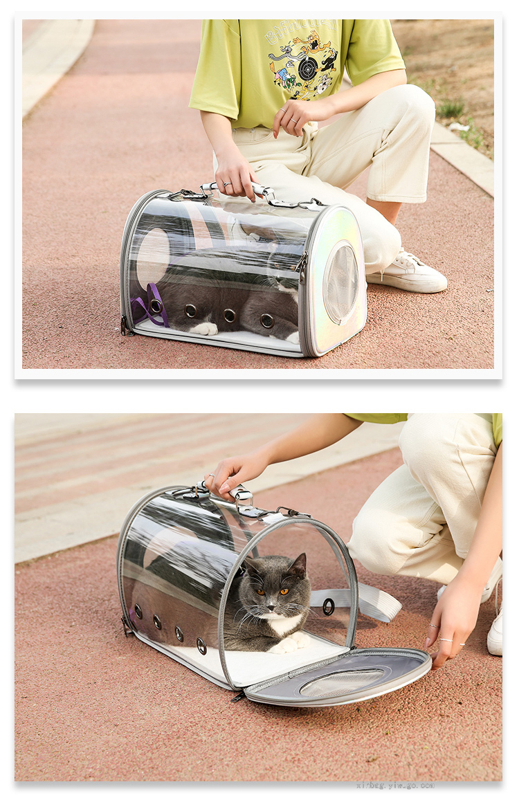 Cat Bag Outing Carry Bag Cat Pet Backpack Portable Crossbody Travel Space Capsule 5612