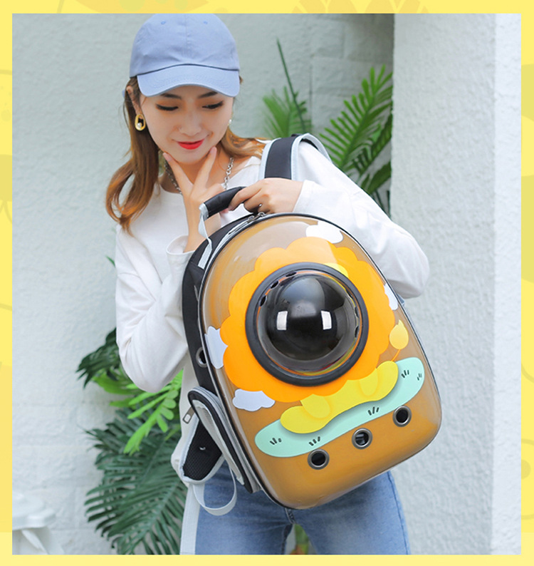 Space Capsule Cat Pet Backpack Transparent Dog Backpack out Breathable and Portable Pet Bag Chest Backpack