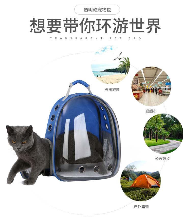 Panoramic transparent space pet backpack doggie bag travel bag travel bag pet supplies