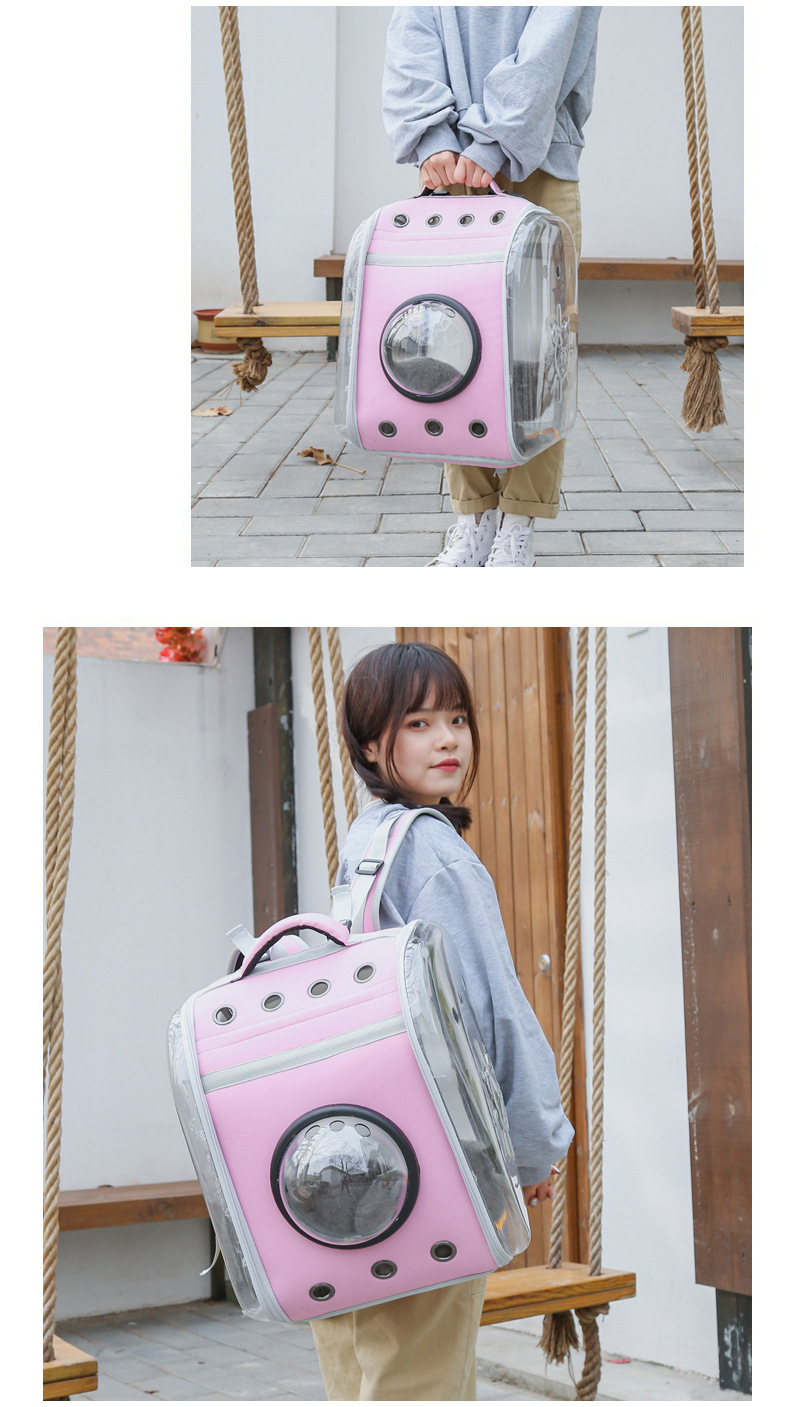 Factory Direct Sales Square Transparent Cat Bag Outing Portable Pet Bag Cute Pet Backpack Pet Cat Space Bag Cabin