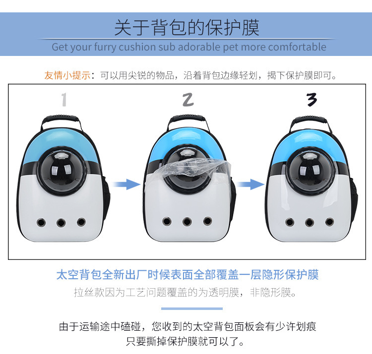 Factory Direct Sales Capsule Pet Bag Outing Carry Bag Pet Backpack Dog Bag Cat Backpack Cross-Border Exclusive