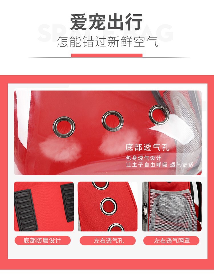 Pet Bag Transparent Factory Direct Sale Pet Cat Dog out Portable Pet Backpack