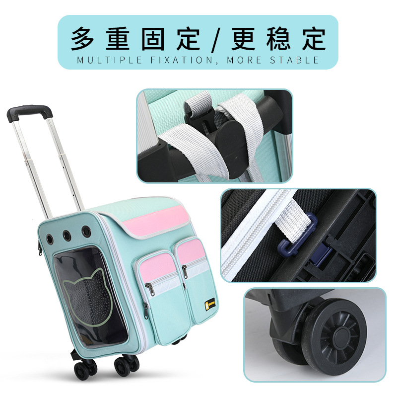 New Pet Trolley Bag Large Capacity Pet Luggage Pet Bag Dog Bag Pet Backpack Cat Bag