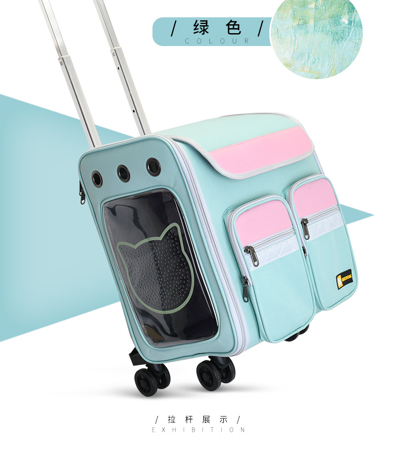 New Pet Trolley Bag Large Capacity Pet Luggage Pet Bag Dog Bag Pet Backpack Cat Bag