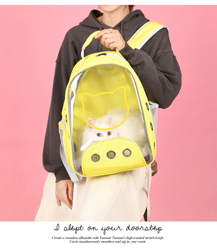 New Pet Bag Pet Backpack Solid Color Cat Bag Transparent Space Bag Outdoor Portable Space Capsule Dog Backpack