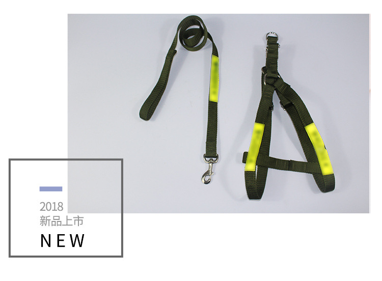 Factory Customized Alloy Back Chest and Back Pet Supplies Large Dog Alloy Buckle Chest Strap Pet Hand Holding Rope Wholesale
