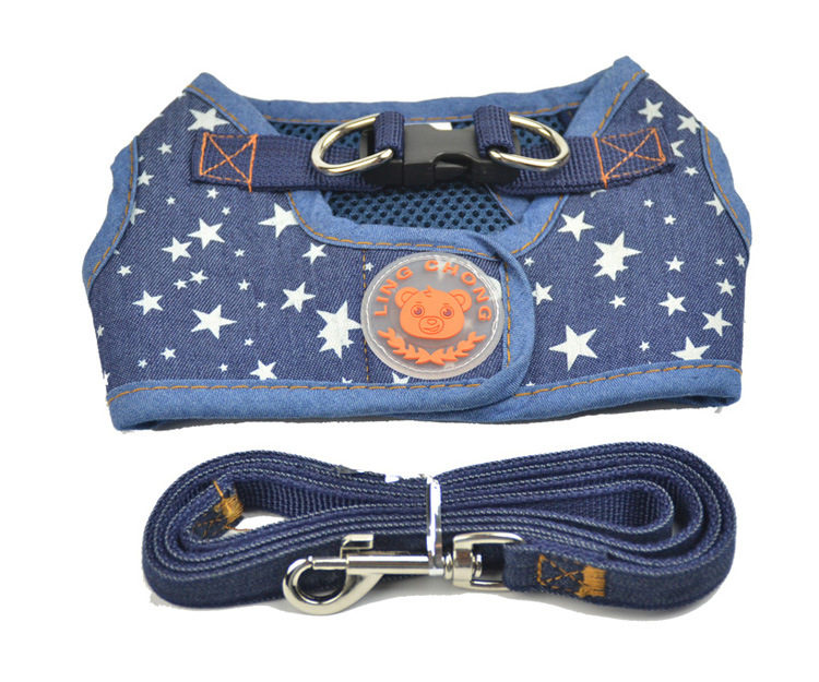 Upgraded Pet Vest Cowboy Chest Back Dog Cowboy Hand Holding Rope Cat Leash Set for Cats and Dogs