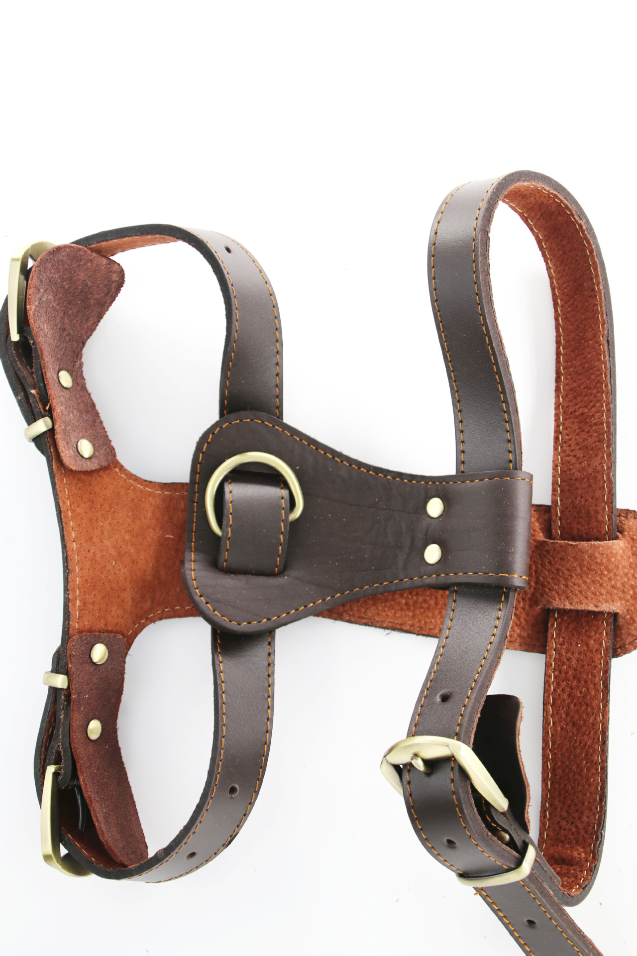Dog Leather Chest Strap Cowhide Pet's Chest-Back Medium Large Dog Hand Holding Rope Golden Retriever/German Shepherd Factory Direct Sales Strap