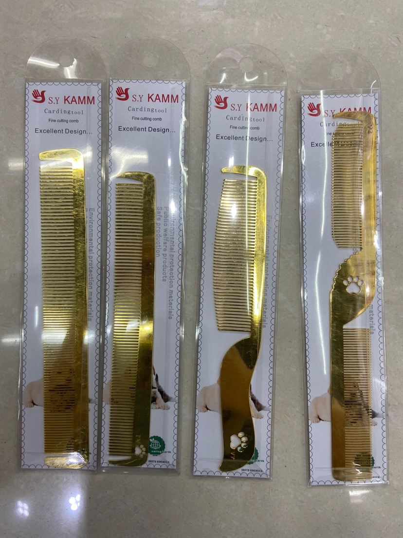 Dog comb Dog grooming comb stainless steel pet comb electroplating metal pet comb Dog comb Dog grooming comb stainless steel pet comb electroplating metal pet comb