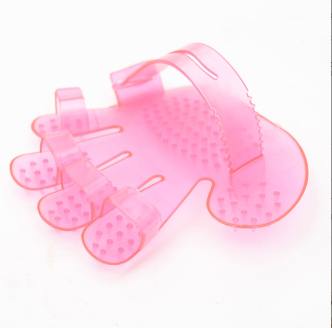 Transparent Five-Finger Bath Brush Rub Massage Brush Pet Gloves