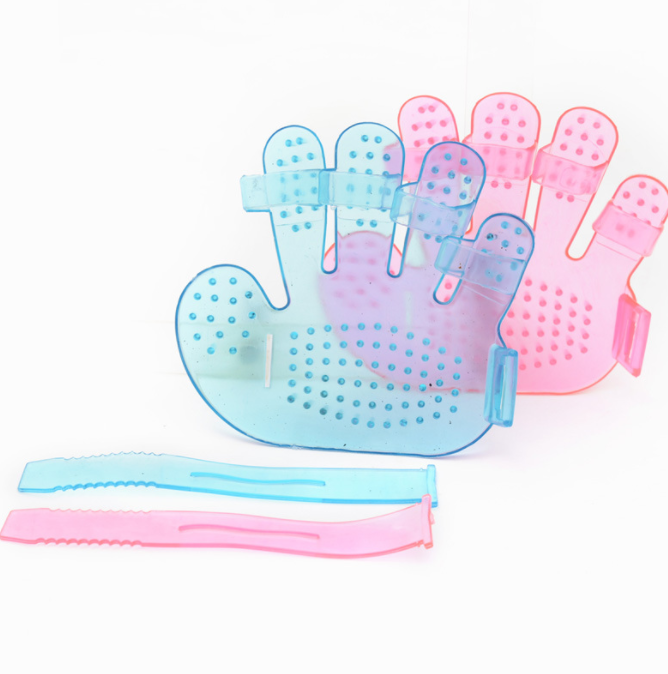 Transparent Five-Finger Bath Brush Rub Massage Brush Pet Gloves