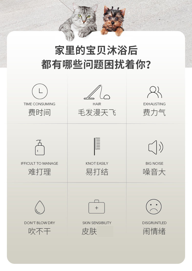 Automatic Mute Smart Pet Hair Dryer Household Small Cat Dog Bath Blowing Water Blowing Drying Baker Automatic Mute Smart Pet Hair Dryer Household Small Cat Dog Bath Blowing Water Blowing Drying Baker