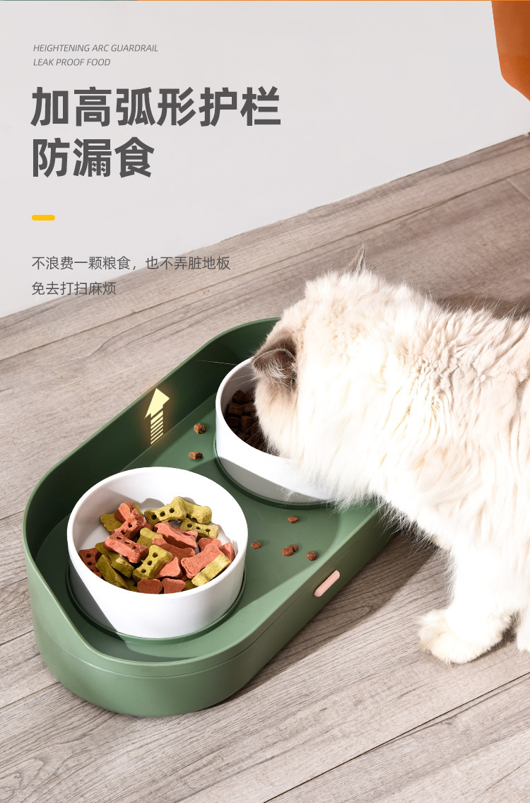 Cross-Border New Arrival Ceramic Pet Bowl Double Bowl High Foot Neck Protection Cat Bowl Dog Bowl Anti-Tumble Pet Drinking Water Feeding Bowl Cross-Border New Arrival Ceramic Pet Bowl Double Bowl High Foot Neck Protection Cat Bowl Dog Bowl Anti-Tumble Pet Drinking Water Feeding Bowl