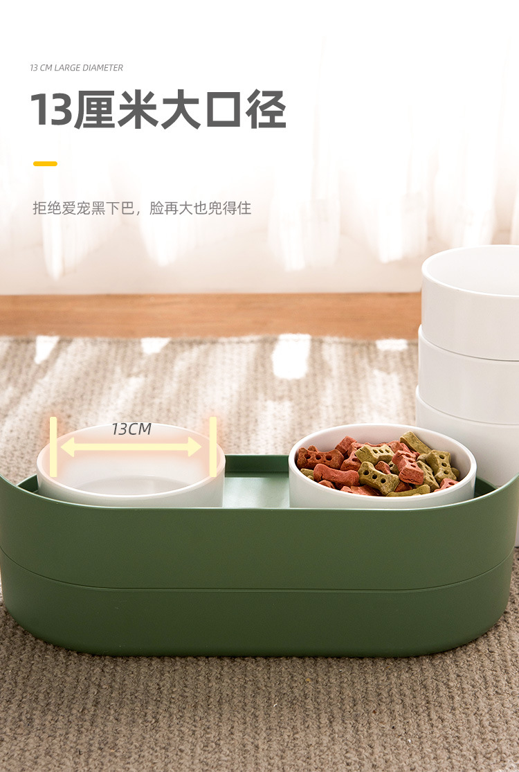 Cross-Border New Arrival Ceramic Pet Bowl Double Bowl High Foot Neck Protection Cat Bowl Dog Bowl Anti-Tumble Pet Drinking Water Feeding Bowl Cross-Border New Arrival Ceramic Pet Bowl Double Bowl High Foot Neck Protection Cat Bowl Dog Bowl Anti-Tumble Pet Drinking Water Feeding Bowl