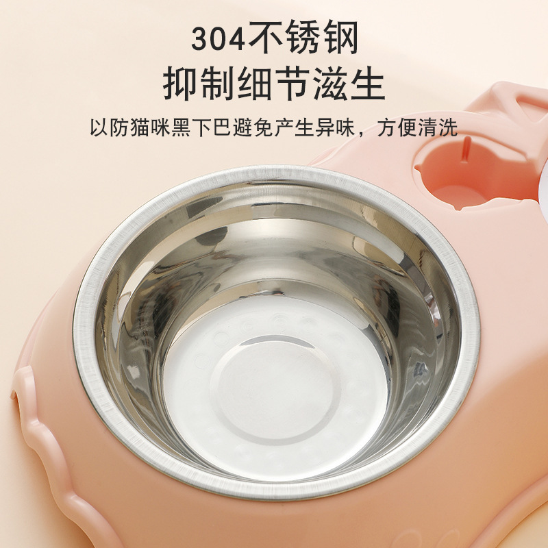Cross-Border New Arrival Pet Bowl Dog Bowl Plastic Double Bowl Cat Bowl Automatic Drinking Bowl Anti-Tumble Pet Tableware Supplies