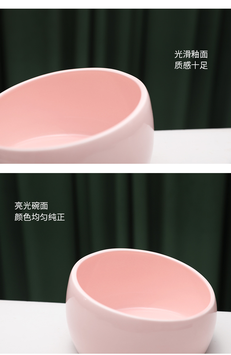 New Bobo Pet Bowl Laid-Back Cat Food Holder Dog Bowl Oblique Non-Slip Large Capacity Ceramic Cat Bowl