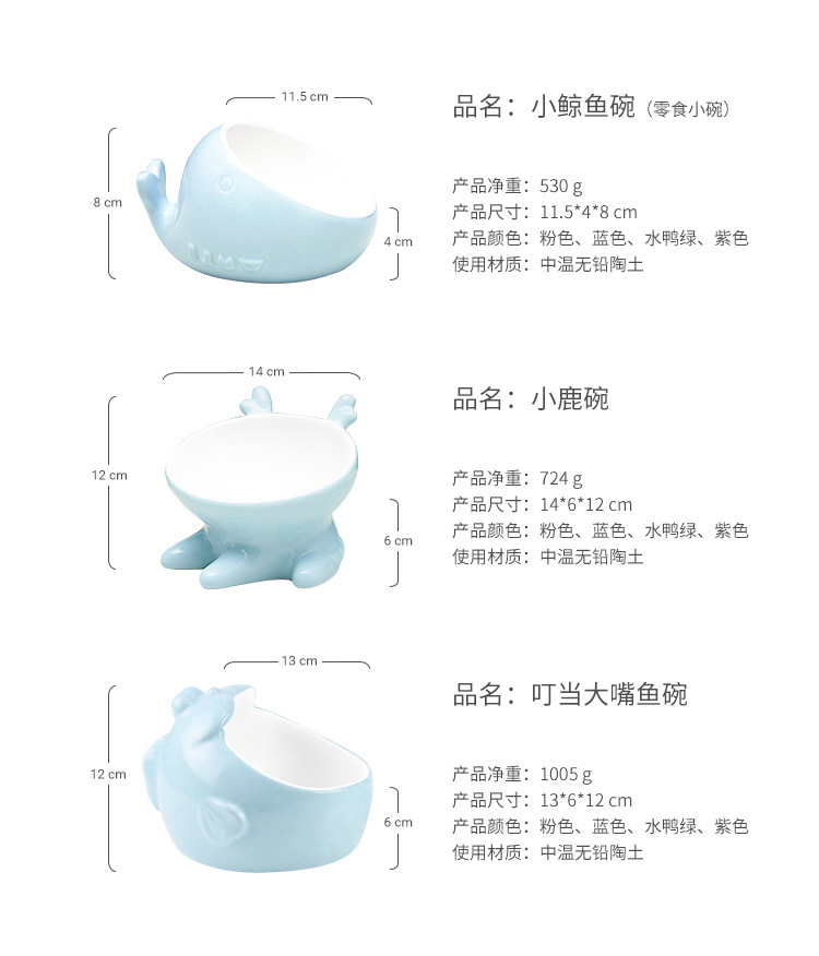 Animal Series Ceramic Pet Bowl Cat Bowl Rabbit Shape Bevel Cat Food Holder Non-Slip Cat Water Bowl Animal Series Ceramic Pet Bowl Cat Bowl Rabbit Shape Bevel Cat Food Holder Non-Slip Cat Water Bowl