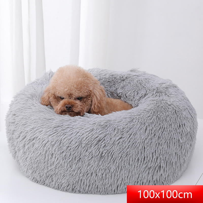 Pet Supplies Cross-Border Doghouse Cathouse round the Shaggy Dog Mat Autumn and Winter Pet Bed Cat Mattress Pet Nest