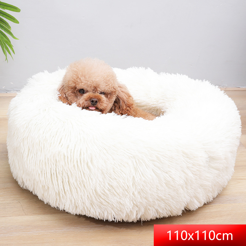Pet Supplies Cross-Border Doghouse Cathouse round the Shaggy Dog Mat Autumn and Winter Pet Bed Cat Mattress Pet Nest