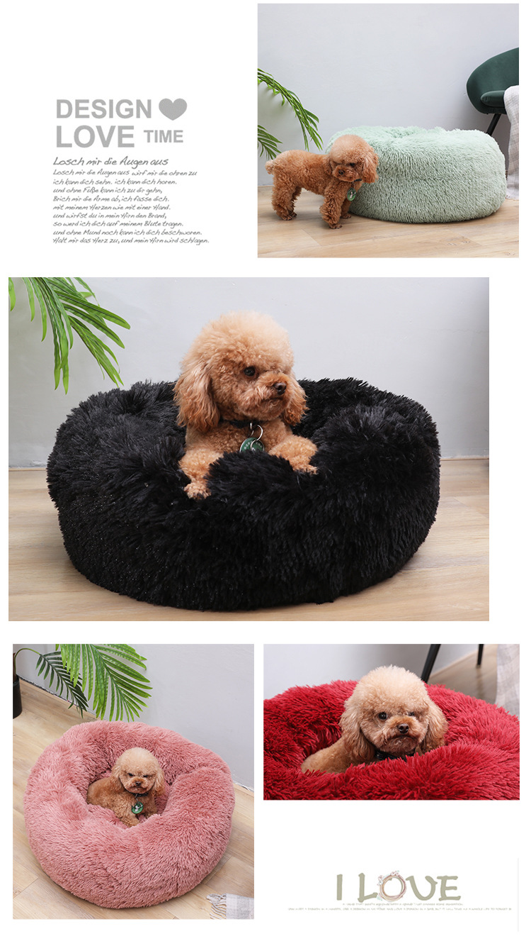 Pet Supplies Cross-Border Doghouse Cathouse round the Shaggy Dog Mat Autumn and Winter Pet Bed Cat Mattress Pet Nest