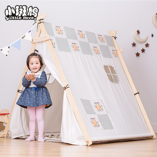 Small Turtledove Pet Tent Cat Kennel Removable and Washable Canvas Fabric Wooden Pet Nest Pet Pad Pet Supplies