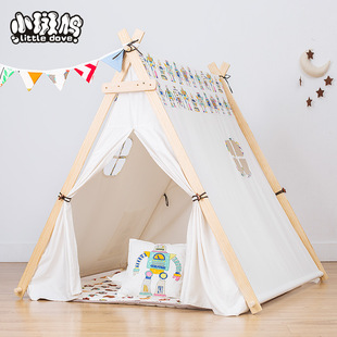 Small Turtledove Pet Tent Cat Kennel Removable and Washable Canvas Fabric Wooden Pet Nest Pet Pad Pet Supplies