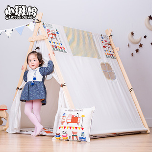 Small Turtledove Pet Tent Cat Kennel Removable and Washable Canvas Fabric Wooden Pet Nest Pet Pad Pet Supplies