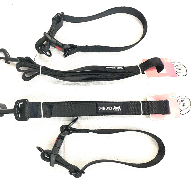 Pet Chain Nylon Flat Rope Collar Traction Belt Black Brown