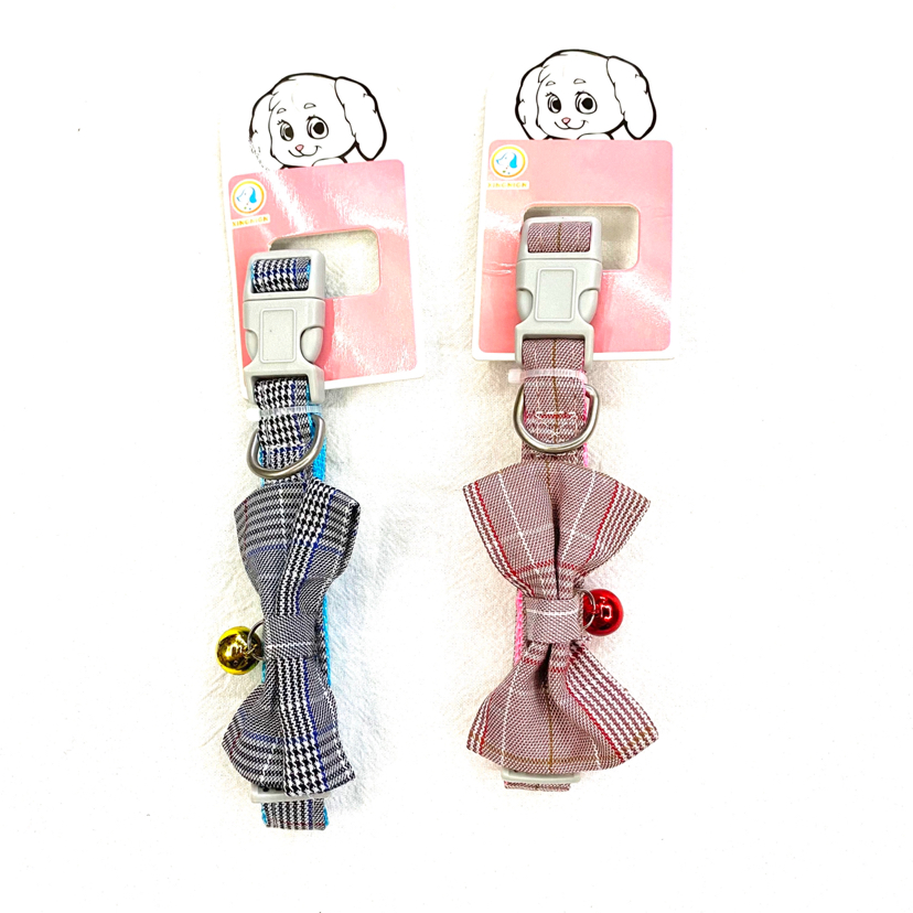 Pet Chain Pure Cotton Checked Cloth Collar Pet Chain Pure Cotton Checked Cloth Collar