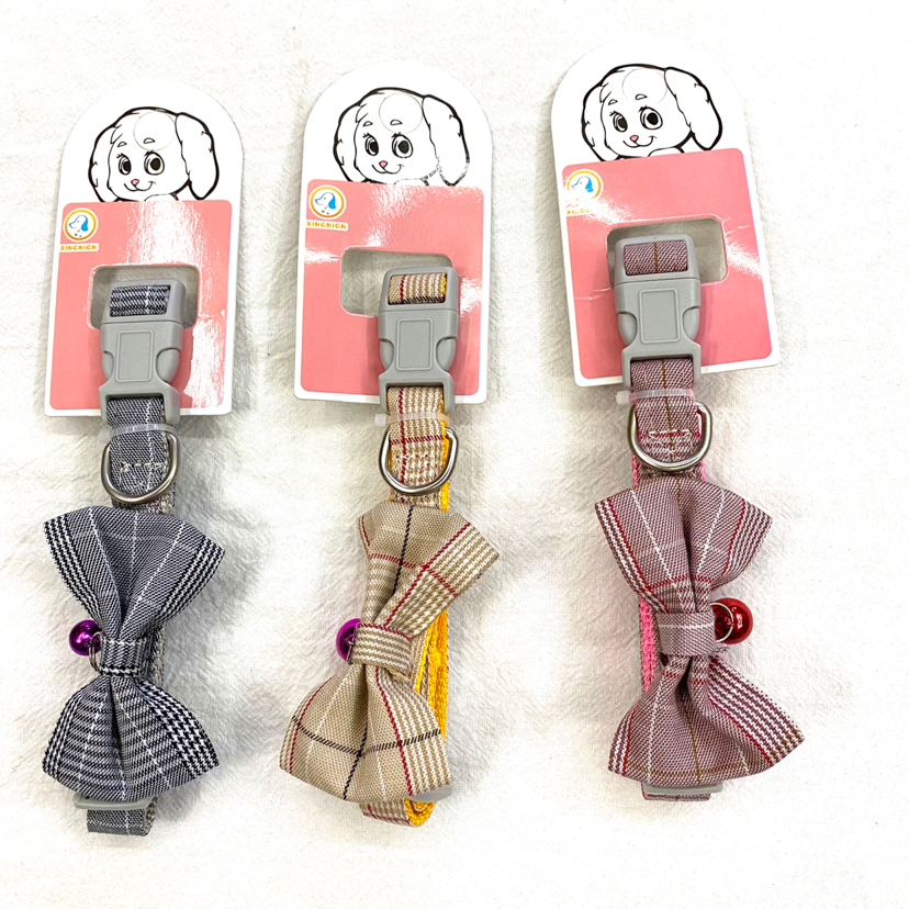 Pet Chain Pure Cotton Checked Cloth Collar Pet Chain Pure Cotton Checked Cloth Collar
