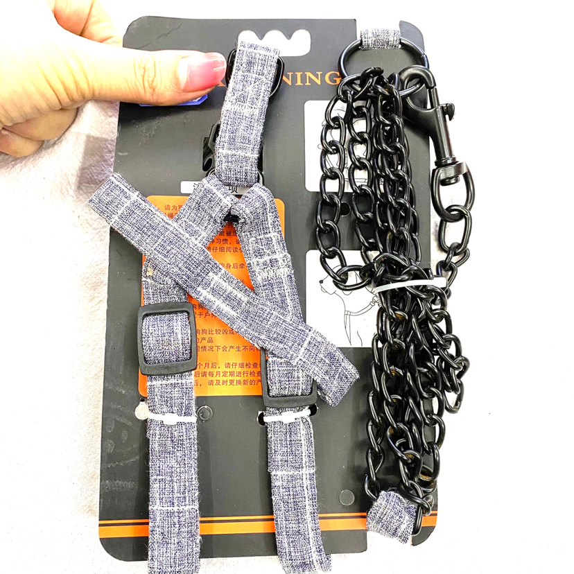 Pet Chain Steel Chain with Webbing Hand Holding Rope 5 Color Tone Pet Chain Steel Chain with Webbing Hand Holding Rope 5 Color Tone