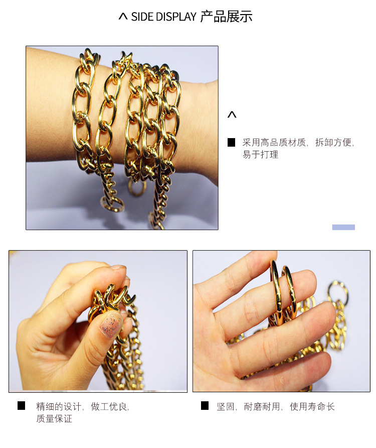 Dog Chain Large Dog P Chain Durable Solid Pure Copper Pet Chain Button Dog Training Chain Pet Supplies Traction