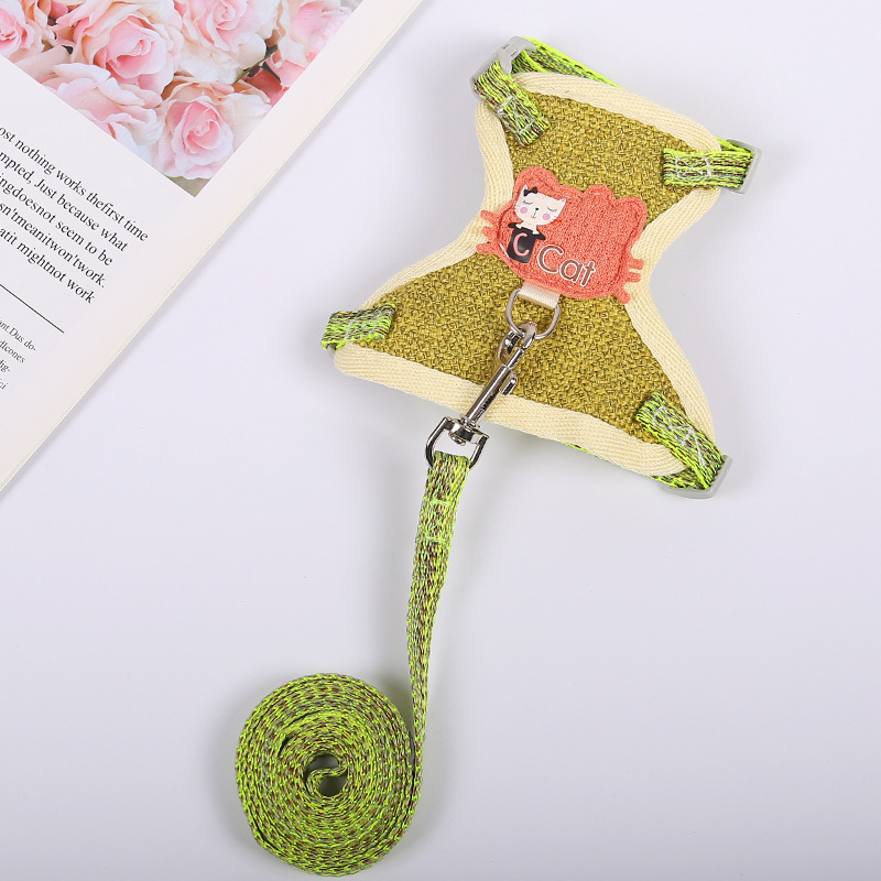 Cross-Border Hot Selling Cartoon Cotton Cloth Cat Pulling Rope Breathable Anti Breaking Loose Cat Rope Vest Style Chest Strap Pet Rope Cross-Border Hot Selling Cartoon Cotton Cloth Cat Pulling Rope Breathable Anti Breaking Loose Cat Rope Vest Style Chest Strap Pet Rope