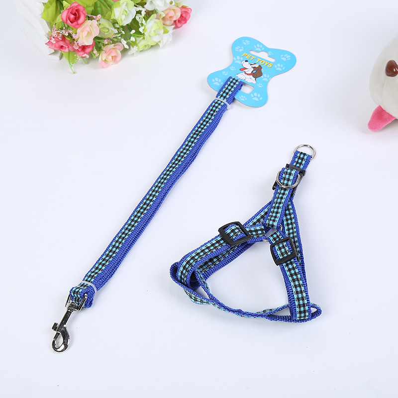 Love is still pet wholesale spot pet rope grid patch cloth with chest and back dog leash manufacturers direct sales